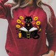 Mystic Cat With Spell Book Candle Flowers Witchcore Men Women Kids Raglan Sleeve Sweatshirt Heather Dust Mystic Cat With Spell Book Candle Flowers Witchcore Men Women Kids Raglan Sleeve Sweatshirt Heather Dust