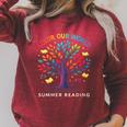 Mystical Tree Color Our World Summer Reading Books Raglan Sleeve Sweatshirt Heather Dust