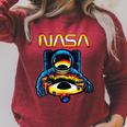 NASA Astronaut In Space Hole Comic Book Style Geek Raglan Sleeve Sweatshirt Heather Dust