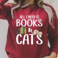 All I Need Is Books And Cats Book And Cat Lover Raglan Sleeve Sweatshirt Heather Dust All I Need Is Books And Cats Book And Cat Lover Raglan Sleeve Sweatshirt Heather Dust
