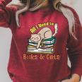 All I Need Is Books And Cats Book Lover Cat Lover Raglan Sleeve Sweatshirt Heather Dust