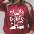 All I Need Are Books And Wine Cute Reading Raglan Sleeve Sweatshirt Heather Dust