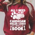 All i Need Is My Cardigan Welsh Corgi And a Good Book Raglan Sleeve Sweatshirt Heather Dust