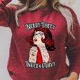 Nerdy Dirty Inked & Curvy Book Lover Tattoo Pop Art Girl Raglan Sleeve Sweatshirt Heather Dust