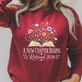 A New Chapter Begins Retired 2026 Floral Book Retirement Raglan Sleeve Sweatshirt Heather Dust A New Chapter Begins Retired 2026 Floral Book Retirement Raglan Sleeve Sweatshirt Heather Dust