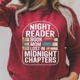 Night Reader Book Mom Lost In Midnight Chapters Raglan Sleeve Sweatshirt Heather Dust