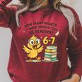 How Many Nights Reading Duck 67 Meme Book Lovers Raglan Sleeve Sweatshirt Heather Dust