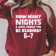 How Many Nights A Week Should You Be Reading 6-7 Book Lover Raglan Sleeve Sweatshirt Heather Dust