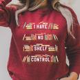I Have No Shelf Control Book Reading Joke Reader Raglan Sleeve Sweatshirt Heather Dust