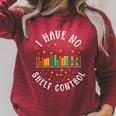 Have No Shelf Control Books Lover Bookworm Reader Reading Raglan Sleeve Sweatshirt Heather Dust