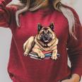 Norwegian Elkhound Books Reading Dog Breed Graphic Raglan Sleeve Sweatshirt Heather Dust