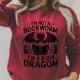 Im Not A Bookworm Im A Book Dragon Fantasy Raglan Sleeve Sweatshirt Heather Dust