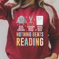 Nothing Beats Reading Rock Paper Scissors Books Lover Raglan Sleeve Sweatshirt Heather Dust