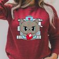 Nurse Cat Anime Feline Book Men Women Kids Raglan Sleeve Sweatshirt Heather Dust