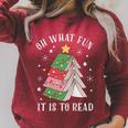 Oh What Fun It Is To Read Book Christmas Tree Premium Tri-Blend Raglan Sleeve Sweatshirt Heather Dust Oh What Fun It Is To Read Book Christmas Tree Premium Tri-Blend Raglan Sleeve Sweatshirt Heather Dust