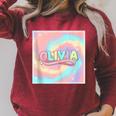 Olivia Comic Book Style Raglan Sleeve Sweatshirt Heather Dust Olivia Comic Book Style Raglan Sleeve Sweatshirt Heather Dust