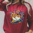 Open Book With Colorful Floral Reading Magic Raglan Sleeve Sweatshirt Heather Dust Open Book With Colorful Floral Reading Magic Raglan Sleeve Sweatshirt Heather Dust
