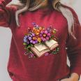 Open Book With Colorful Flowers For Readers Raglan Sleeve Sweatshirt Heather Dust Open Book With Colorful Flowers For Readers Raglan Sleeve Sweatshirt Heather Dust