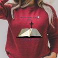 Open Book Faith Christian Cross Light Bible Raglan Sleeve Sweatshirt Heather Dust