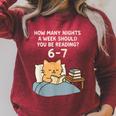Orange Cat Reading Book 67 Six Seven Meme Raglan Sleeve Sweatshirt Heather Dust
