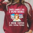 Owl That's What I Do I Read Books I Drink Coffee Raglan Sleeve Sweatshirt Heather Dust