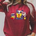 Panda Reading Bear Read Books Cute Raglan Sleeve Sweatshirt Heather Dust