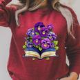 Pansies Flowers Book Pansy Floral Raglan Sleeve Sweatshirt Heather Dust Pansies Flowers Book Pansy Floral Raglan Sleeve Sweatshirt Heather Dust