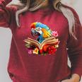 Parrot Reading Book Raglan Sleeve Sweatshirt Heather Dust Parrot Reading Book Raglan Sleeve Sweatshirt Heather Dust