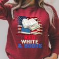 Patriotic Book Reader 4th Of July Bookworm American Flag For Women Kids Men Raglan Sleeve Sweatshirt Heather Dust