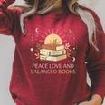 Peace Love And Balanced Books Tax Auditor Accountant Raglan Sleeve Sweatshirt Heather Dust