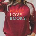 Peace Love Books Book Lover Reading Read Tee Raglan Sleeve Sweatshirt Heather Dust Peace Love Books Book Lover Reading Read Tee Raglan Sleeve Sweatshirt Heather Dust