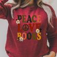 Peace Love Books Librarian Teacher Life Book Library Raglan Sleeve Sweatshirt Heather Dust