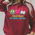 Peace Love Reading Books Cute I Still Read Childrens Books Raglan Sleeve Sweatshirt Heather Dust Peace Love Reading Books Cute I Still Read Childrens Books Raglan Sleeve Sweatshirt Heather Dust