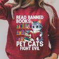 Pet Cats Fight Evil Read Banned Books Raglan Sleeve Sweatshirt Heather Dust