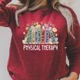 Physical Therapy Floral Book Easter PT Physical Therapist Raglan Sleeve Sweatshirt Heather Dust