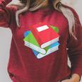 Pile Of Books Stack Of Books Costume Raglan Sleeve Sweatshirt Heather Dust