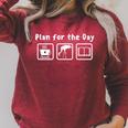 Plan For The Day Coffee Book And Sandhill Crane Premium Raglan Sleeve Sweatshirt Heather Dust