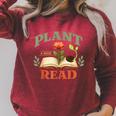 Plant a Seed Read Reader Book Library Mom Dad Summer Raglan Sleeve Sweatshirt Heather Dust