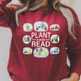 Plant A Seed Read Summer Reading 2026 Cute Farm Tractor Book Raglan Sleeve Sweatshirt Heather Dust