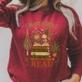 Plant A Seed Read Summer Reading 2026 Teacher Librarian Book Raglan Sleeve Sweatshirt Heather Dust
