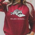 The Plot Thickens Raccoon Book Lover Raglan Sleeve Sweatshirt Heather Dust The Plot Thickens Raccoon Book Lover Raglan Sleeve Sweatshirt Heather Dust