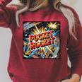 Pocket Rocket Comic Book Style Premium Tri-Blend Raglan Sleeve Sweatshirt Heather Dust Pocket Rocket Comic Book Style Premium Tri-Blend Raglan Sleeve Sweatshirt Heather Dust