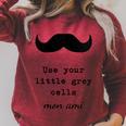 POIROT USE YOUR LITTLE GREY CELLS BOOKS Raglan Sleeve Sweatshirt Heather Dust POIROT USE YOUR LITTLE GREY CELLS BOOKS Raglan Sleeve Sweatshirt Heather Dust