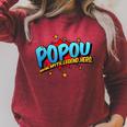 Popou Grandpa Man Myth Legend Hero Pop Art Comic Book Raglan Sleeve Sweatshirt Heather Dust