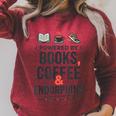 Powered By Books Coffee Endorphins Running Reader Runner Raglan Sleeve Sweatshirt Heather Dust