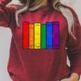 Pride Flag Books Bookish Rainbow Queer Reader Gay Writer Raglan Sleeve Sweatshirt Heather Dust