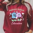 Protect Public Education Public Library Read Banned Books Raglan Sleeve Sweatshirt Heather Dust