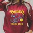Proud Member Beach Book Club Retro Vintage Summer Bookish Raglan Sleeve Sweatshirt Heather Dust