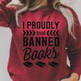 I Proudly Read Banned Books Librarian Literary Advocate Raglan Sleeve Sweatshirt Heather Dust