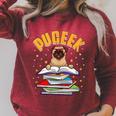 Pug Lovers Who Love To Read PUGEEK Pug With Books Raglan Sleeve Sweatshirt Heather Dust